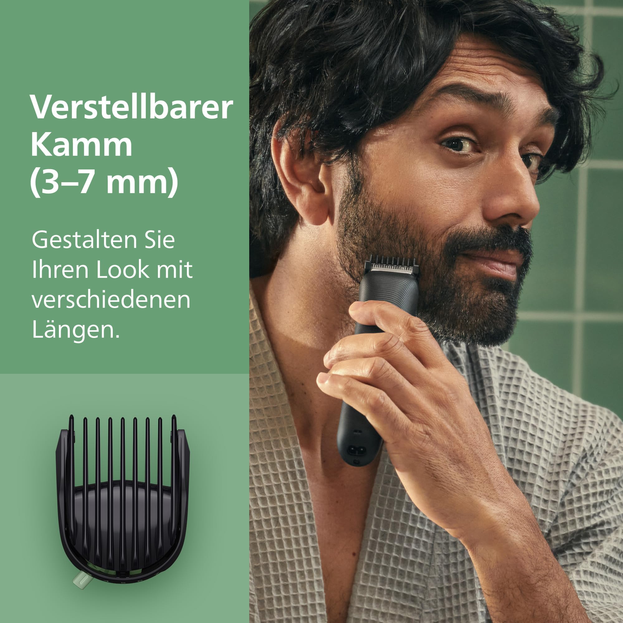 Philips Multigroom 3000er-Serie All-in-One 7-teiliger Trimmer: Rasierer und Haarschneider für Gesicht und Kopf, selbstschärfende hautfreundliche Klingen, zehn Längeneinstellungen, Modell MG3930/15
