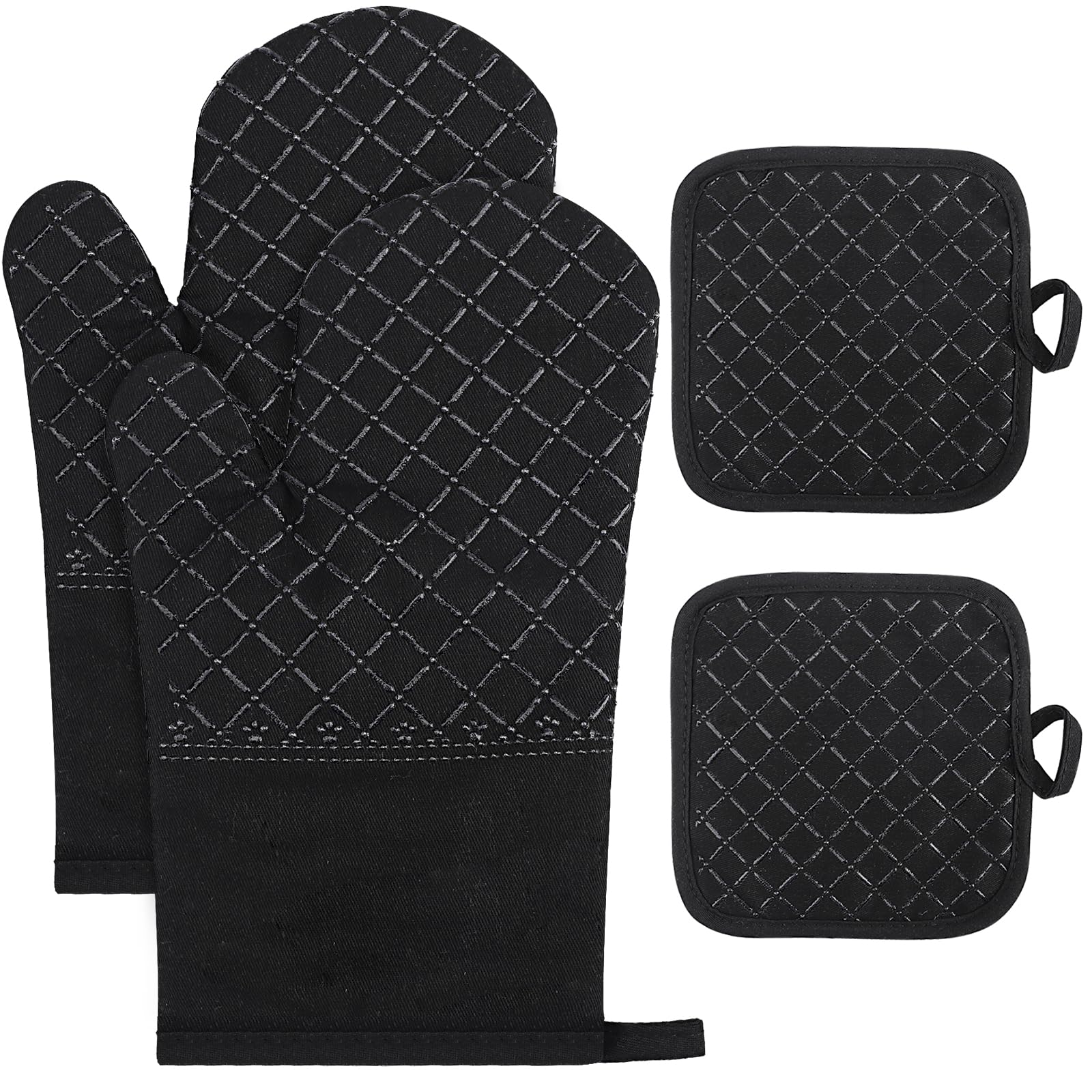 Lot de 2 gants de cuisine et maniques imprimés abstraits