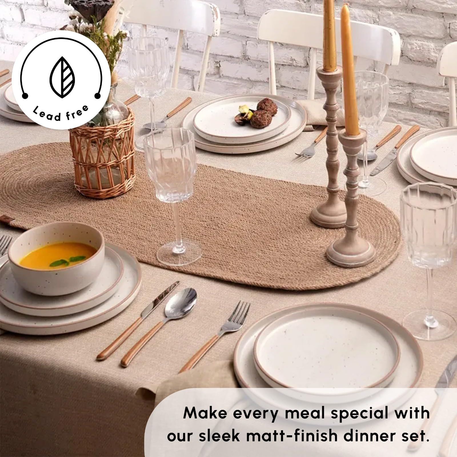 Service de table Chicago Dot pour 6 personnes, 18 pièces, Céram