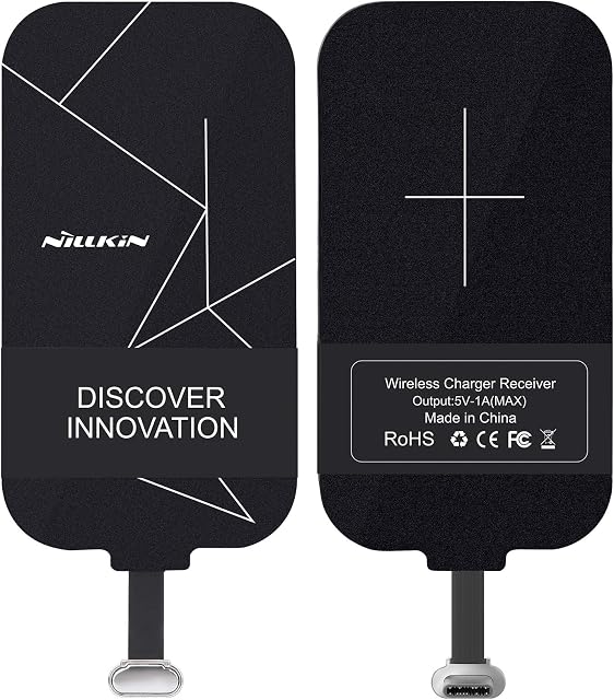 Nillkin Type C Wireless Charging Receiver, Magic Tag USB C Qi Wireless Charger Receiver Chip[Long Version] for Google Pixel 3a / HTC 10 / 6T / 7/7 Pro and other Big Size USB C Phones