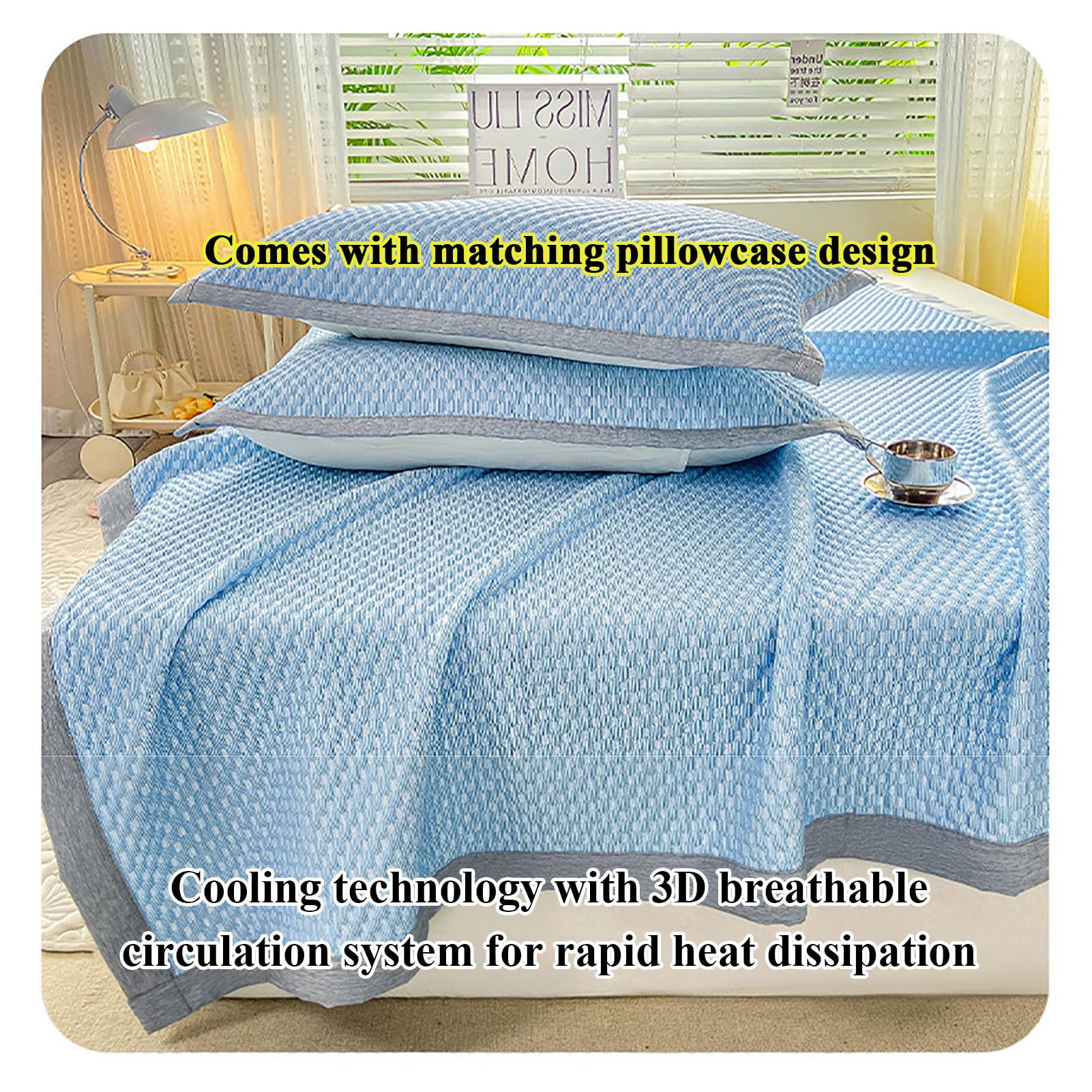 Protector de colchón con fundas de almohada, diseño ligero y transpirable para sudores nocturnos y personas que duermen con calor, comodidad ultra fresca para las noches de verano