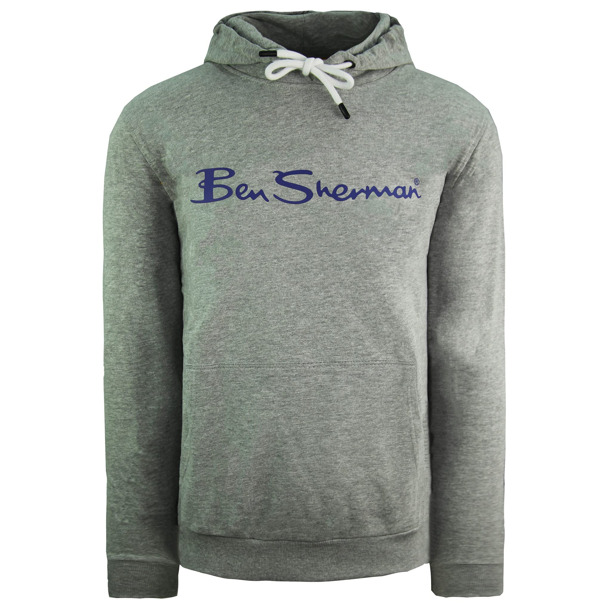 Ben ShermanLarge Logo Hoody Mens Pullover Jumper 0065213G Grey