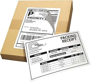 Avery Printable Shipping Labels with Paper Receipts, 5-1/16