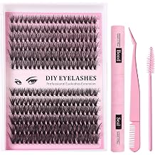 Lash Clusters Kit 280pcs 30D+40D Mixed | D Curl 10-14MM Spiky Wispy DIY Eyelash Extensions with Bond & Seal Glue, Tweezers & Brush - Manga Lashes for Beginners