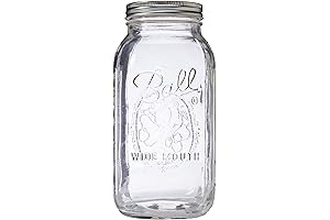 Large Bee Mason Jar, 64 Ounce, Wide Mouth, Set of 2