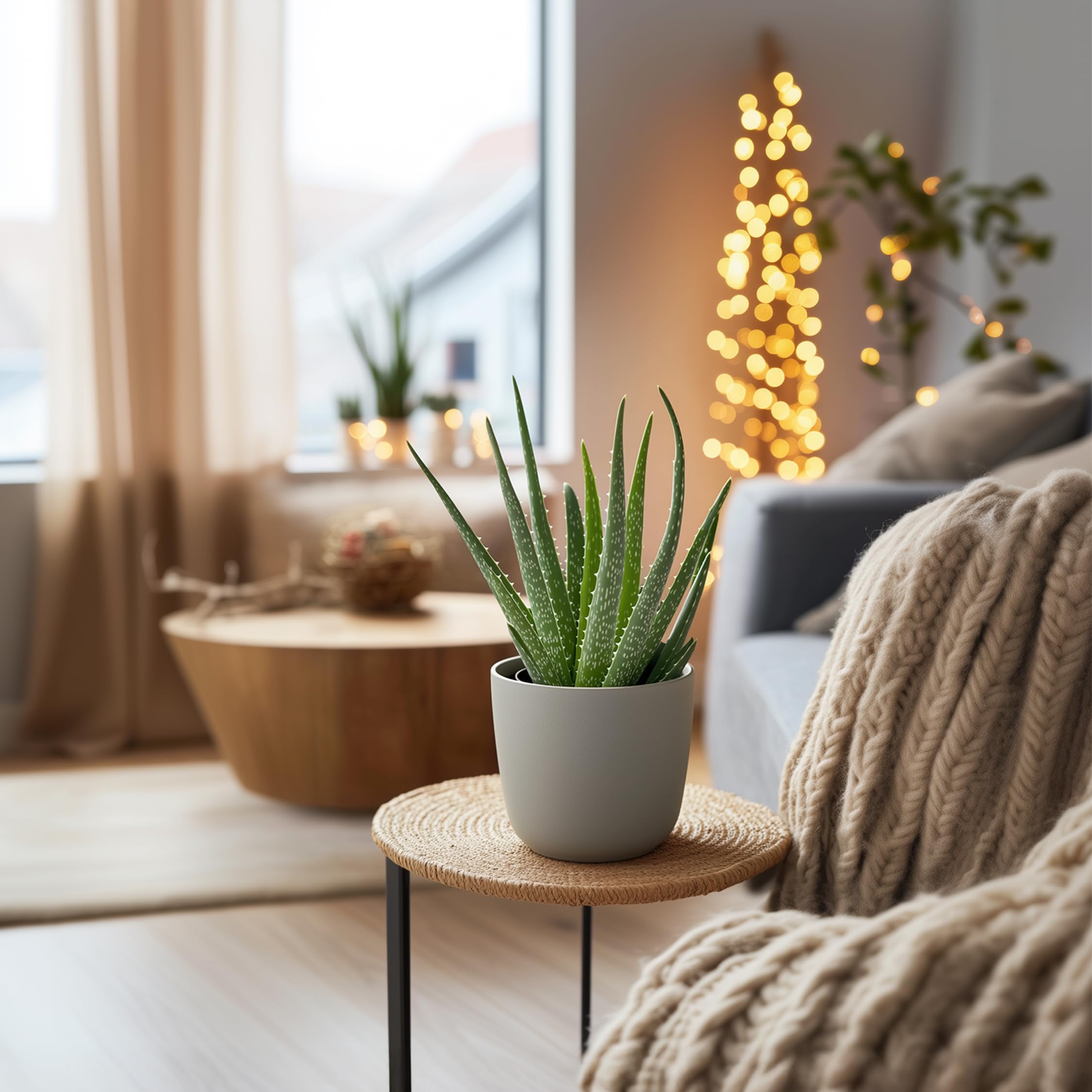 Plant in a Box - Aloe Vera - Set de 4 - Plante d'intérieur - Succulents - Pot 10,5cm - Hauteur 25-40cm