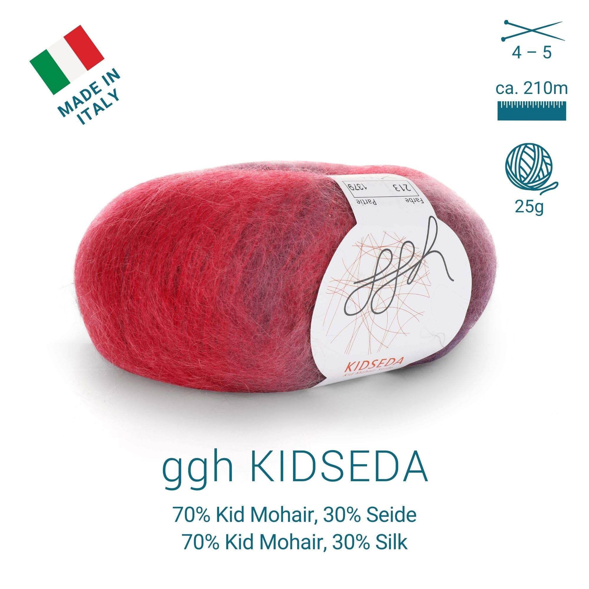 ggh Kidseda Box – 6 kłębków – wełna moherowa z jedwabiu do robienia na drutach – kolor 213 – różowa lawenda