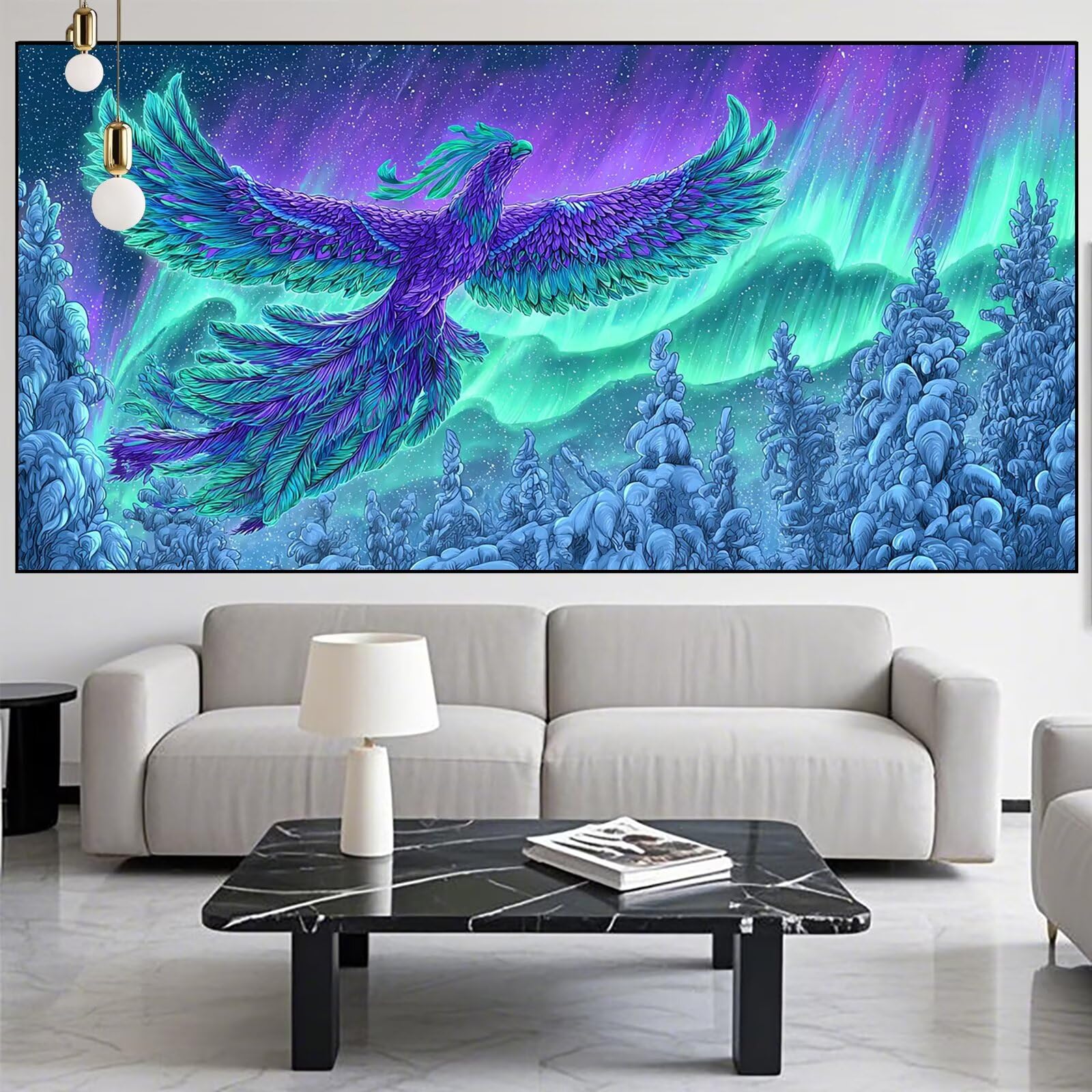 Phoenix Diamond Art Aurora Diamond Painting Arts and Crafts dla dorosłych, zestaw do malowania diamentami 5D, dorosłych, Crysta, haft krzyżykowy, rękodzieło, obrazy, zestaw do haftowania dla