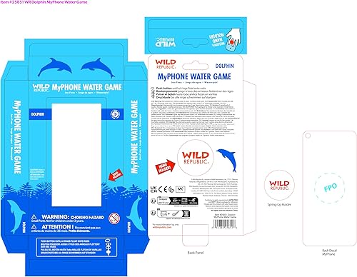 Miniatura 2 de Wild Republic My Phone Water Game Dolphin Design, regalo para niños, ideal para horas de juego independiente