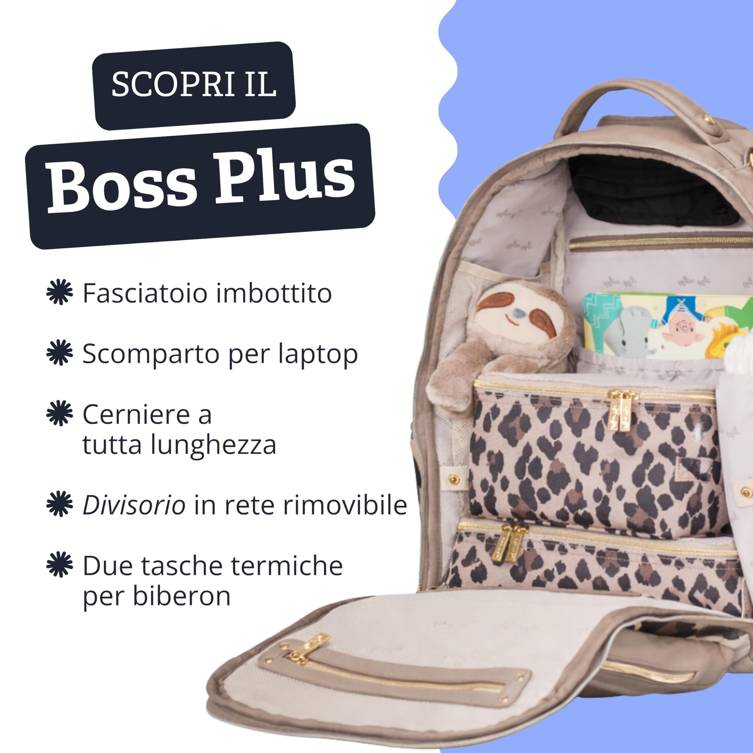 Itzy Ritzy Zaino Fasciatoio | Borsa Cambio con Materassino | Grande abbastanza per il loro mondo, organizzato per il tuo | 19 Tasche, Portabiberon Termici, Ganci Passeggino | Caffè e Panna