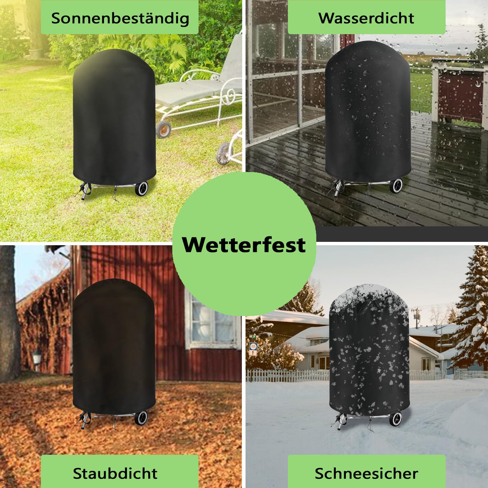 Copertura per Weber Barbecue 57cm, Telo Impermeabile da Esterno in Oxford 420D Resistente alle Intemperie, Accessori (Φ71x68 cm)