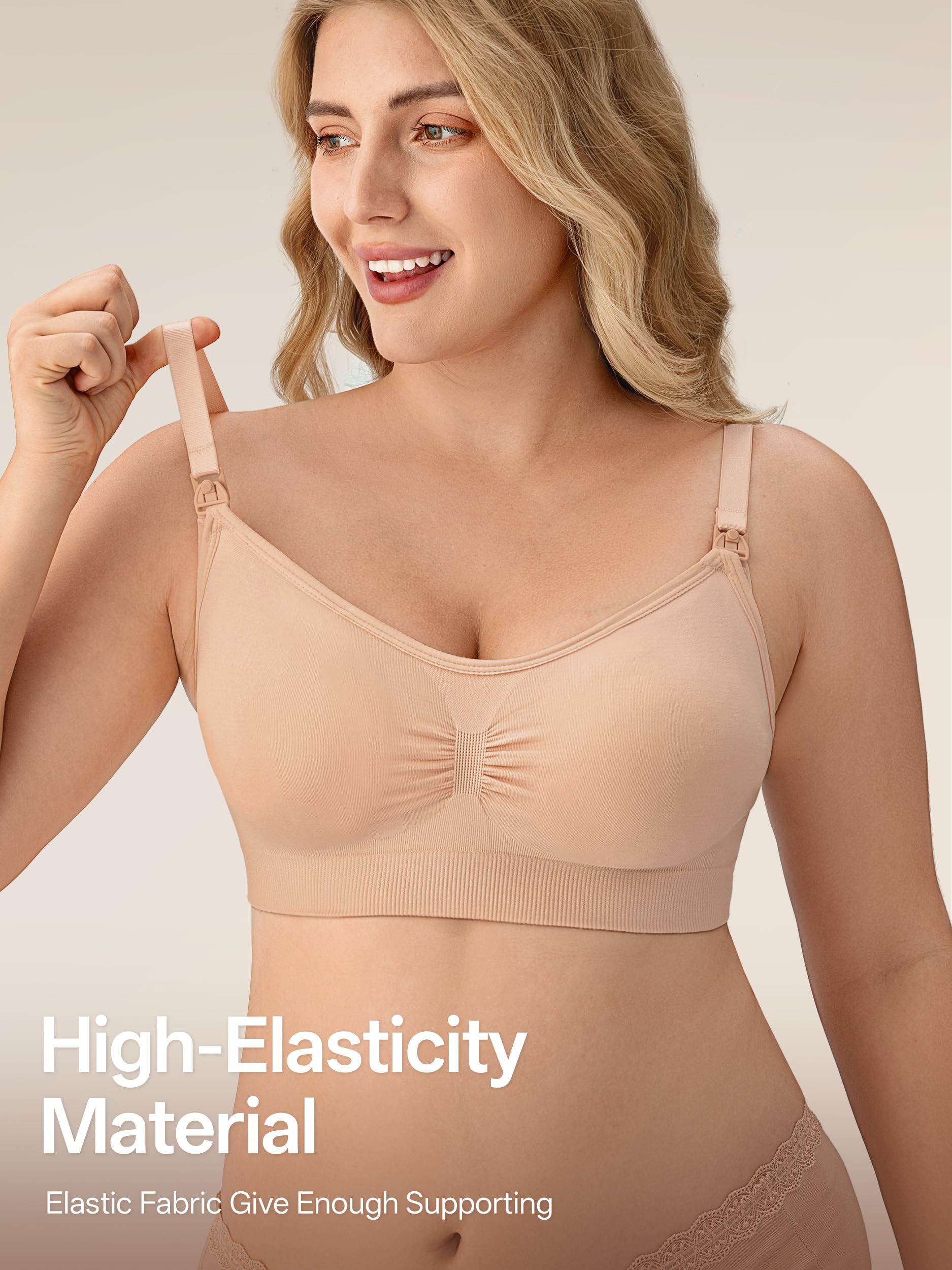 Angelhood BraNursing - Sujetador para Mujer (3 Unidades, con Extensores y Clips)