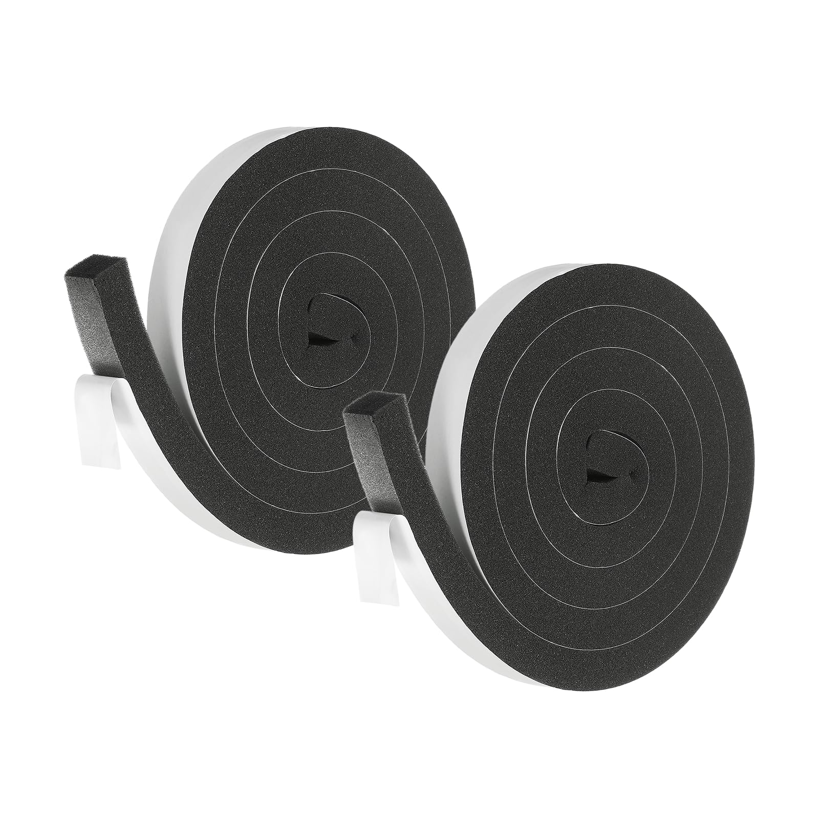 sourcing map Weather Stripping Door Seal, 2 Rolls 25mm x 20mm Adhesive Foam Tape Seal Soundproof Insulation Strips for Door Frame Window Gaps (13 Feet Total, 6.5 Feet/Roll)