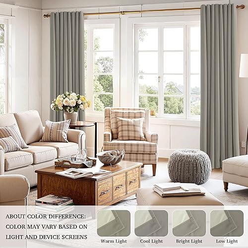 Miniatura 110 de RYB HOME Juego de 2 paneles de cortinas de terciopelo malva, cortinas y cortinas para oscurecer la habitación, con aislamiento térmico, decoración