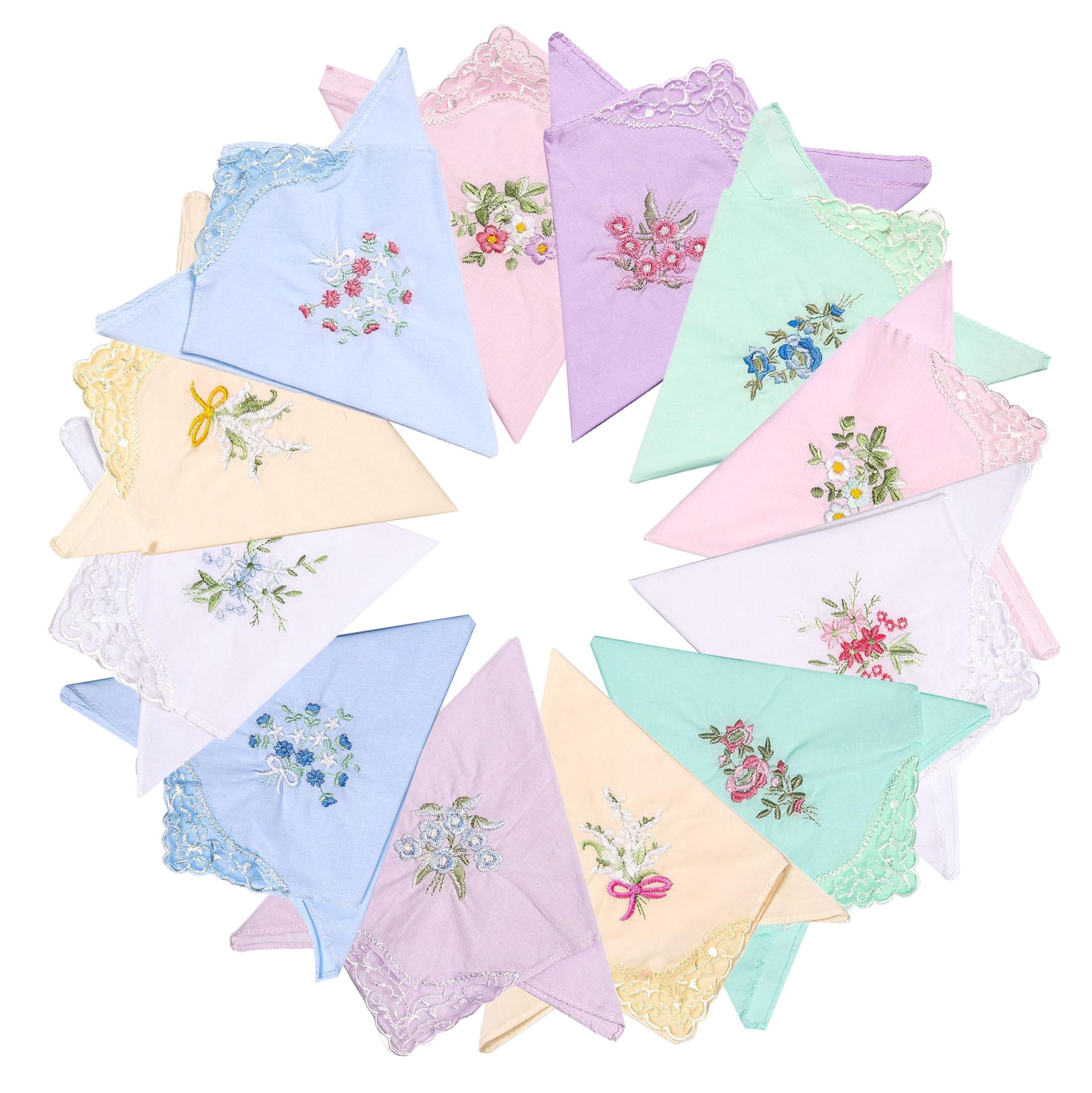 Photo 1 of ZOXUYUMI Cotton Lace Handkerchiefs - 12 Pack