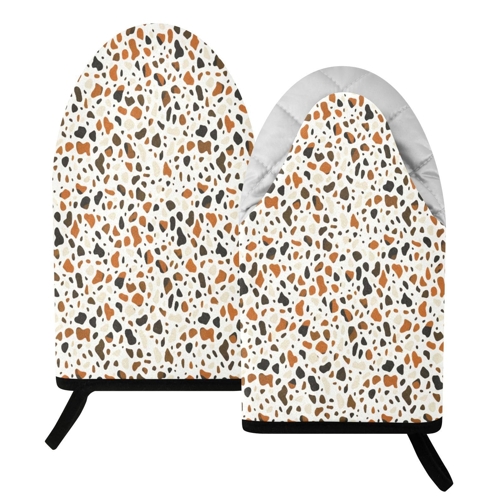 BURSTDDY Terrazzo Oven Mitt,Heat Resistant Kitchen Mitts for Cooking