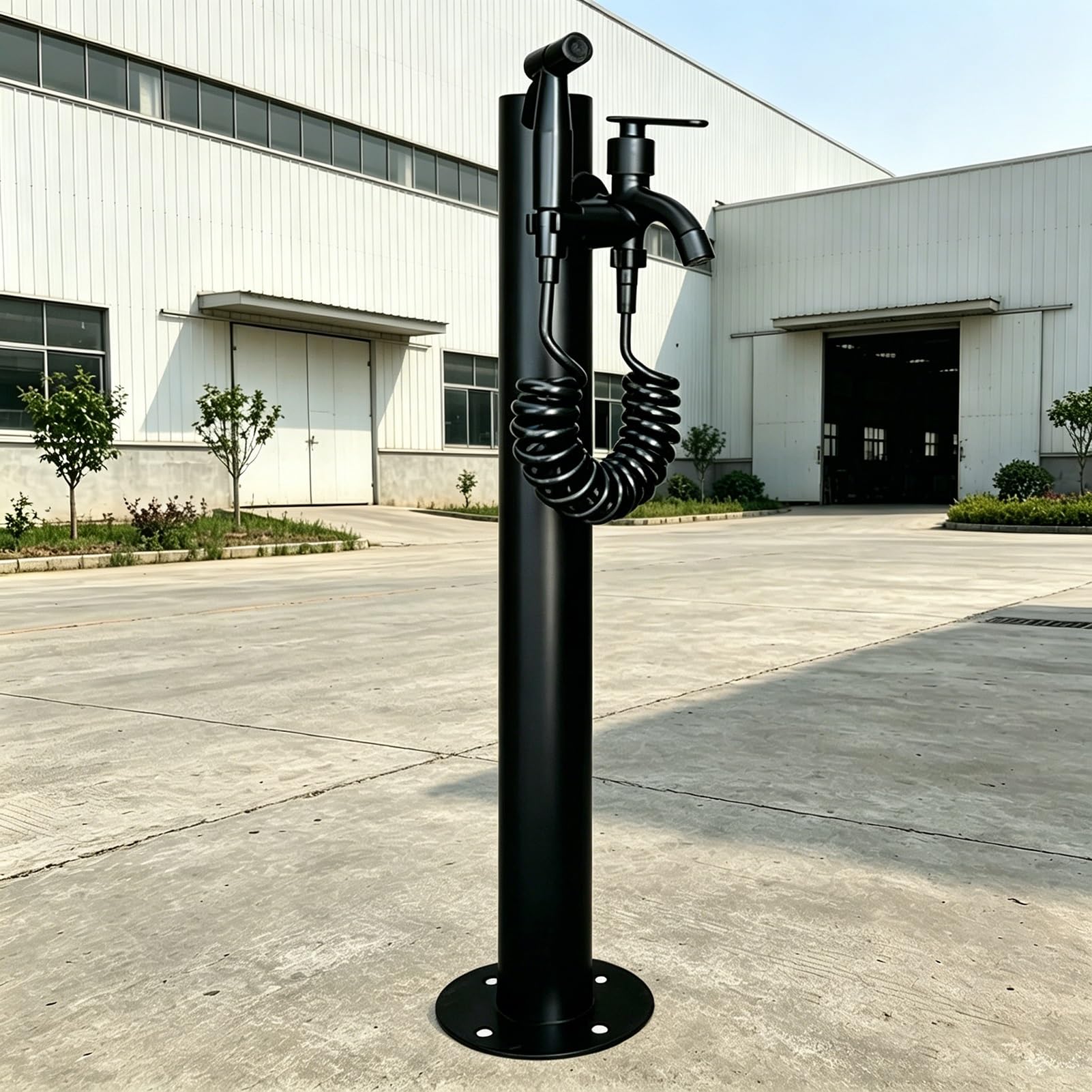 Lonmrrton D Vertical Garden Water Fountain Column, Free-Standing Yar Hydrant Tap, Outdoor Antifreeze Faucet Ecorative Water Feature For Patio Backyar Landscape