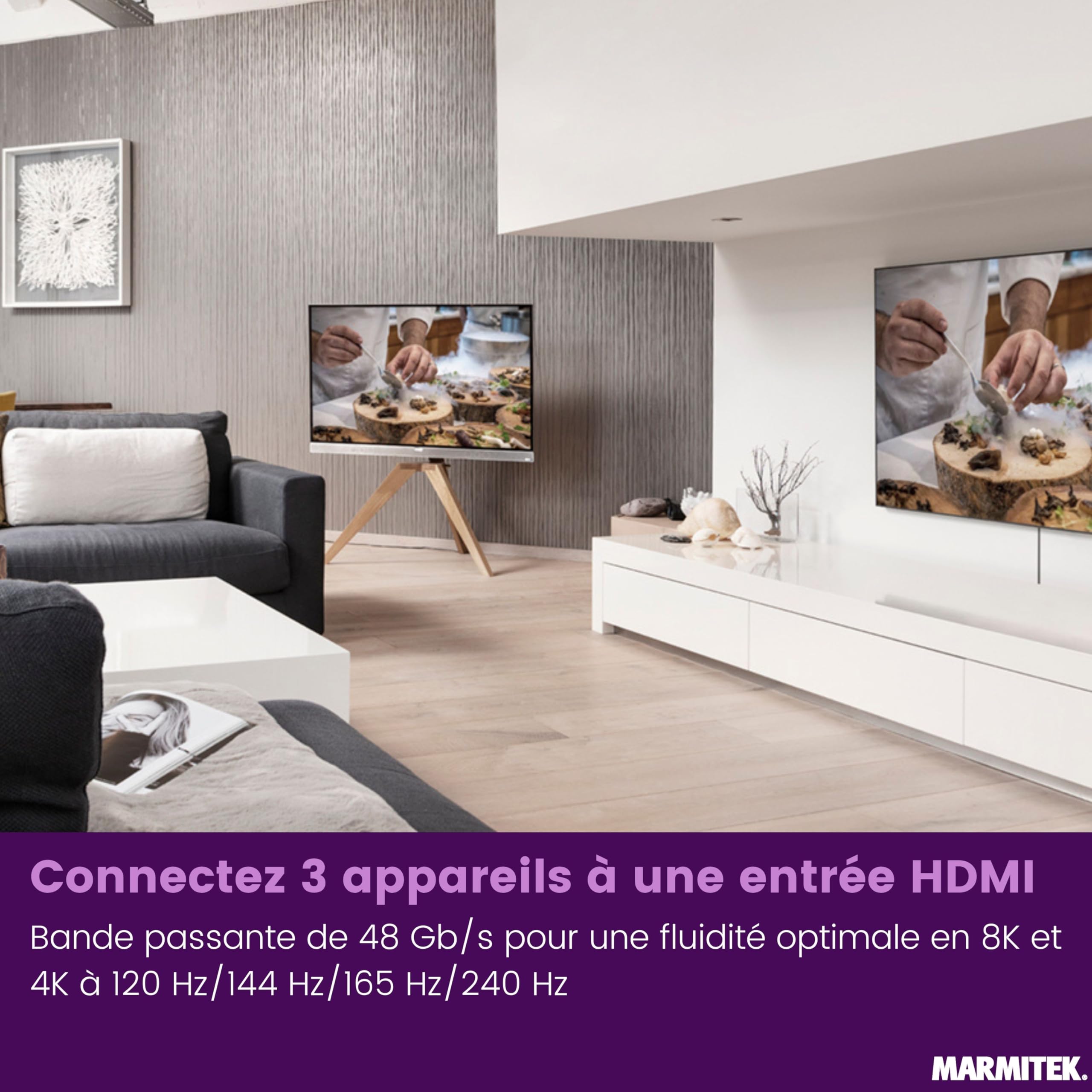 Marmitek AS38 - Switch HDMI 2.1 8K60 4K240 Gaming 3 entrées 1 Sortie