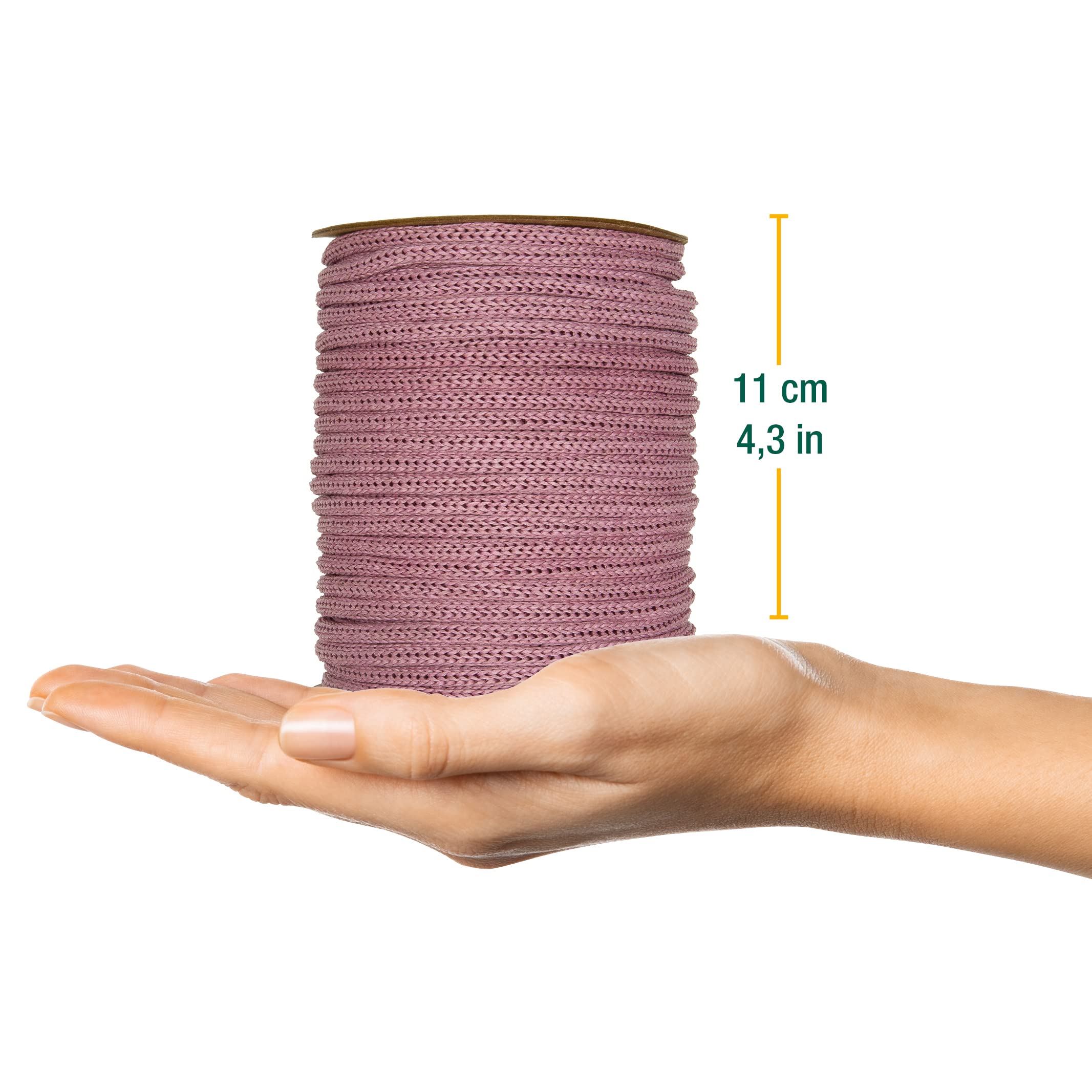 Halbach Seidenbänder Premium papieren gebreide slang, breedte: 4 mm, lengte: 30 m, slanggaren vulbaar en scheurvast, papiergaren voor naambordjes kinderkamer of om te knutselen, kleur: pale berry
