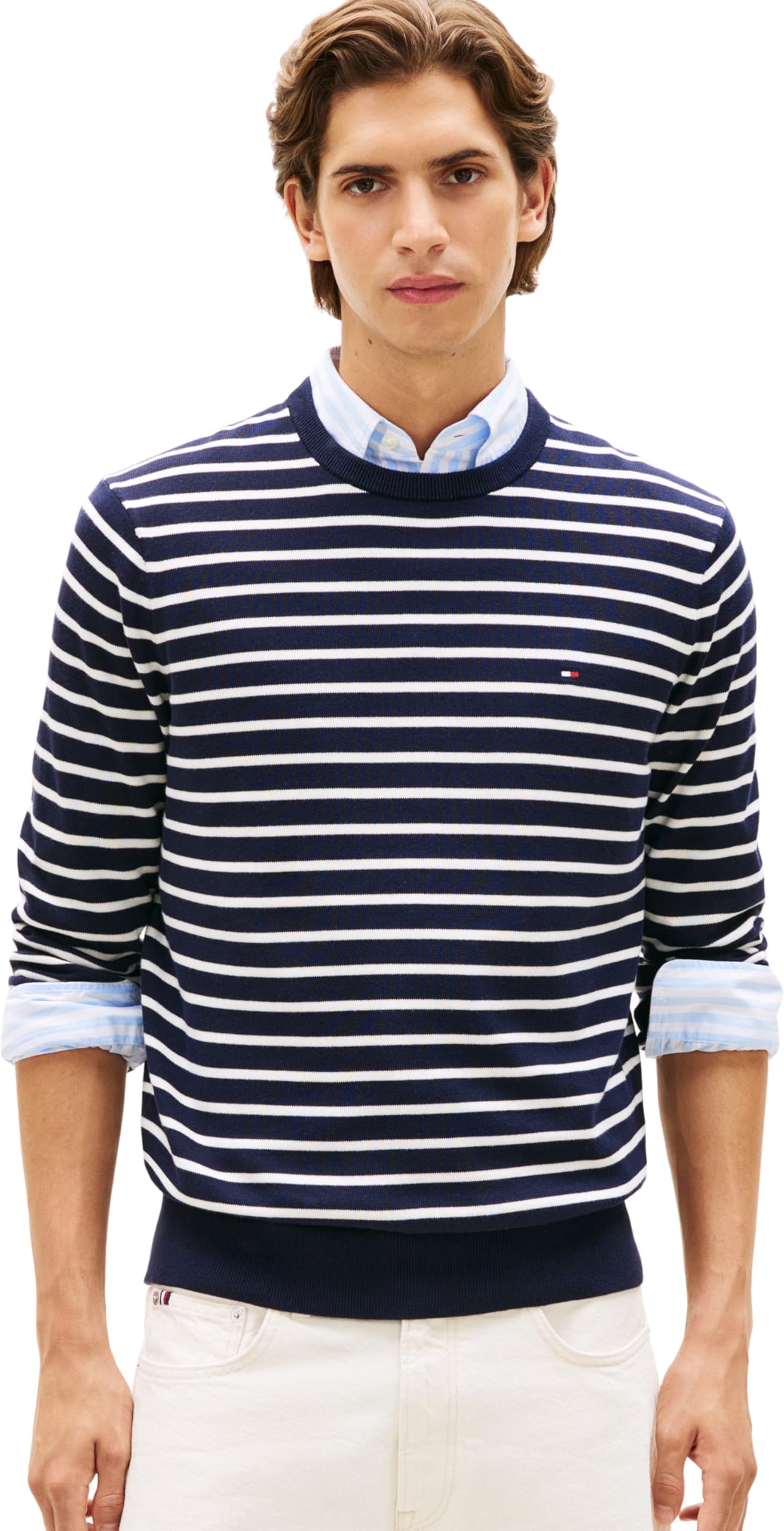 Tommy Hilfiger Herren Pullover Essential Cotton mit Rundhalsausschnitt