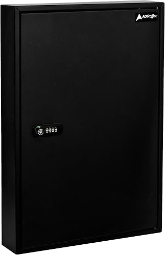 Miniatura 4 de AdirOffice Armario de almacenamiento de llaves con combinación y cerradura de llave, caja de llaves de acero montada en la pared con código, caja