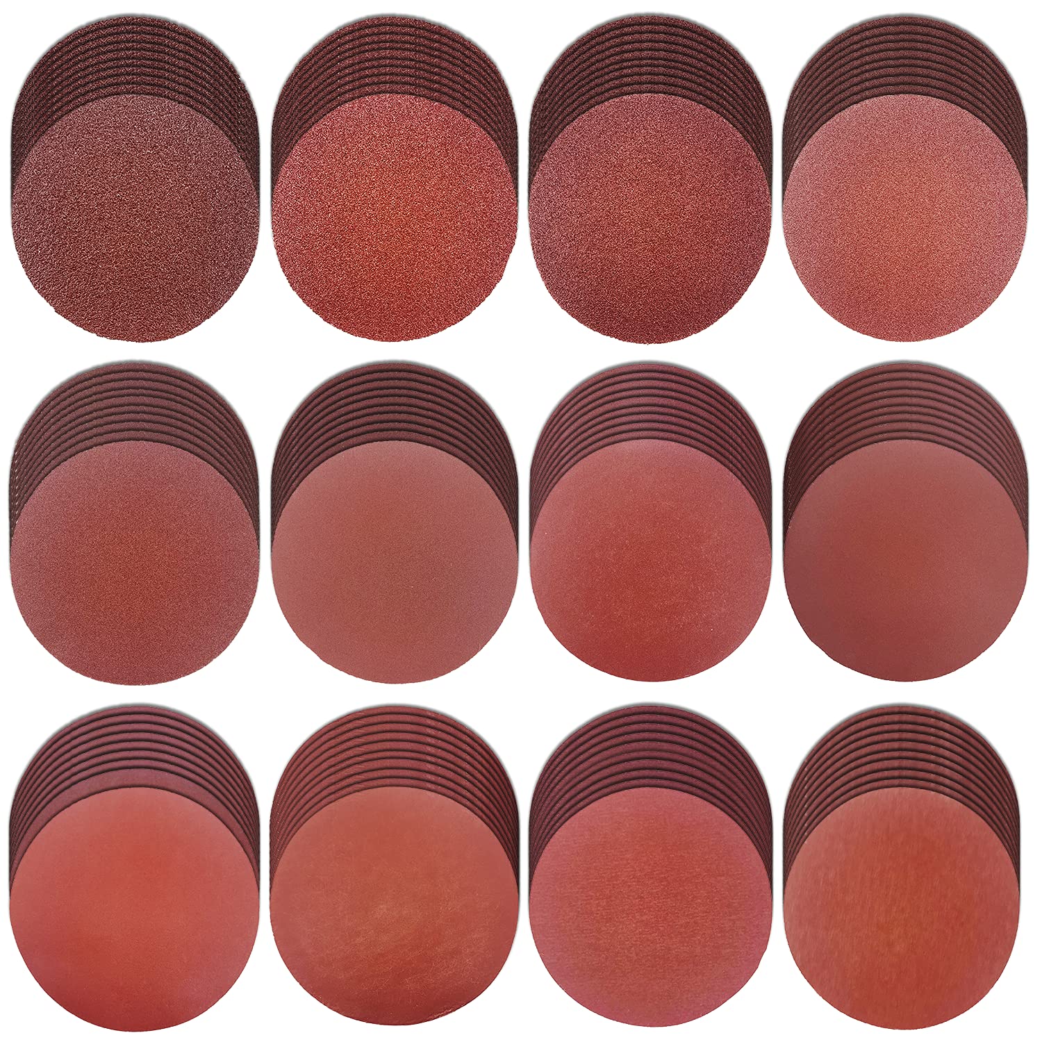 120 dischi abrasivi da 100 mm con gancio e anello per levigatrice orbitale e la maggior parte delle levigatrici orbitali rotanti 40/60/80/120/180/240/320/600/800/1000/1500/2000, grana di carta vetrata