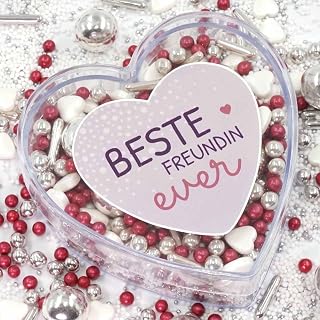 Sissi - Corazón de regalo, color blanco, plata y rojo, mezcla de 160 g, rosa y rojo, ideal para regalar