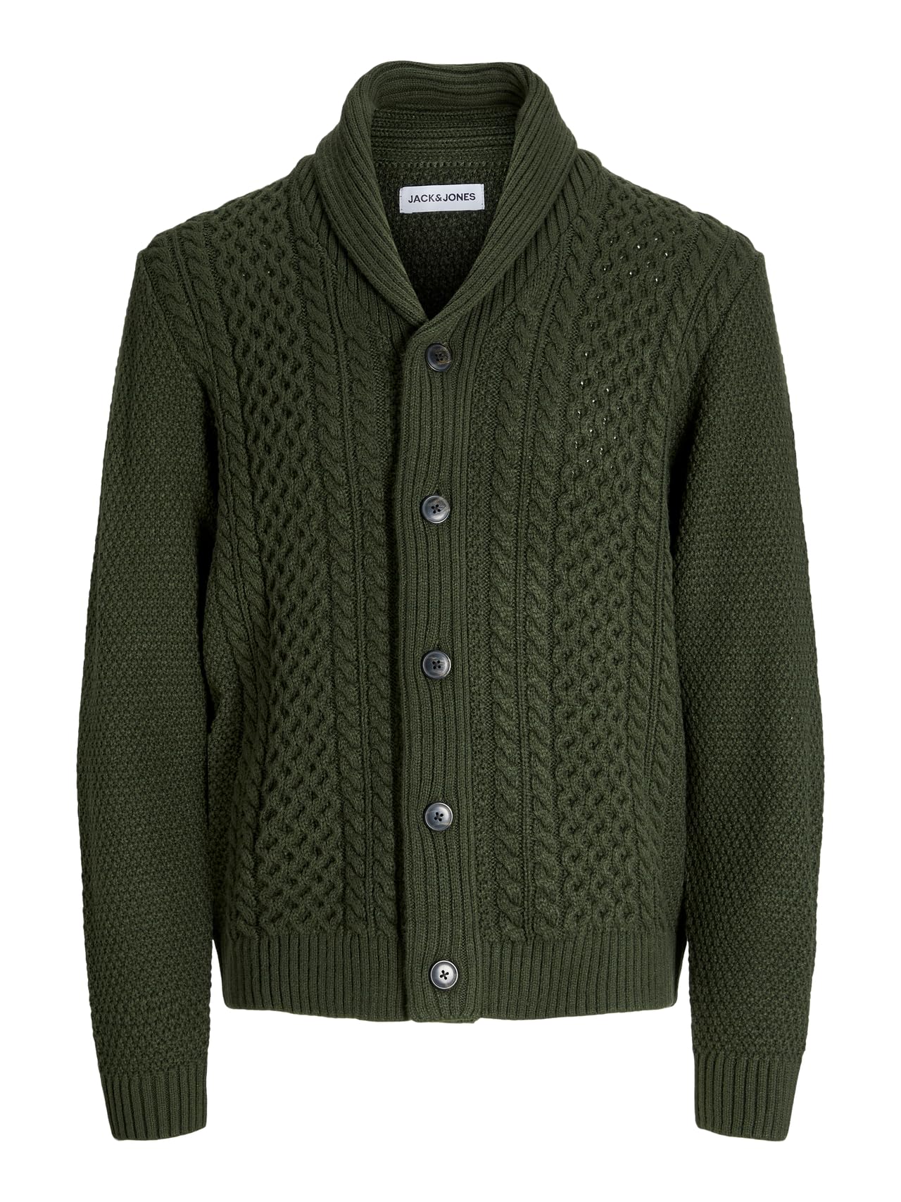 Jack & Jones Men's Green (Duffel Bag) Jjpaul Knit Shawl Cardigan, S