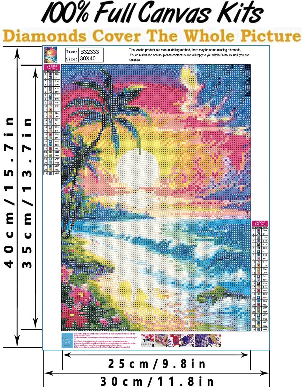 Condition photo showing New/Like New for QUITEDEW Diamond Painting Kits for Adults,Diamond Art Landscape,Diamond Art Kits for Adults Beach Gem Art Paint with Diamonds Home Wall Decor 12x16 Inch