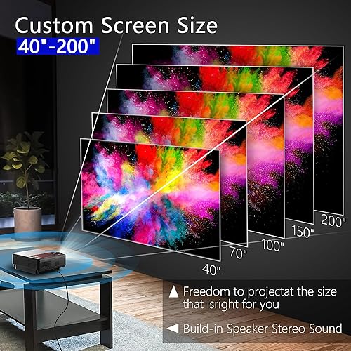 Miniatura 2 de Mini proyector, proyector Bluetooth WiFi 5G, staratlas 12000L Native 1920* 1080 P, proyector de video al aire libre, cine en casa compatible con