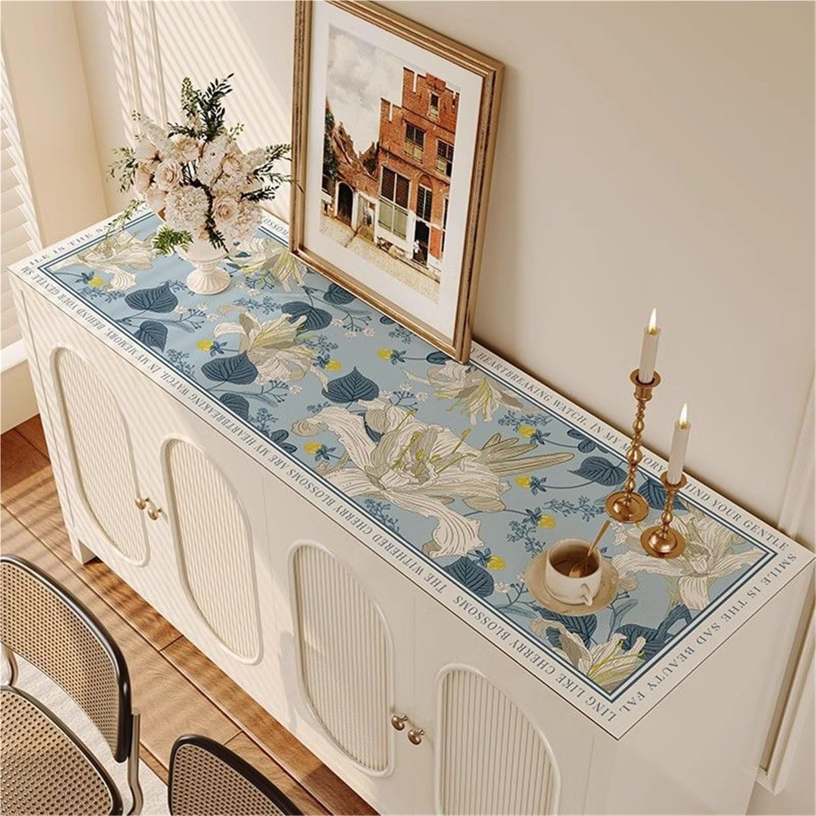 Table Runner American Fireplace Cabinet, Table Mat, Shoe , Entrance , Countertop, Long Tablecloth, Waterproof And Oil Tea , Desktop Protective(I,40*80cm)