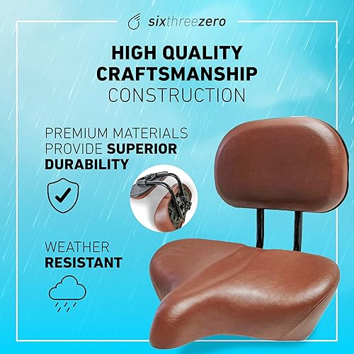 Miniatura 5 de Sixthreezero Bike Seat, Comfortable Replacement Bicycle Saddle with Extra Large Seat and Super Max Cushion Wide Ergonomic Design