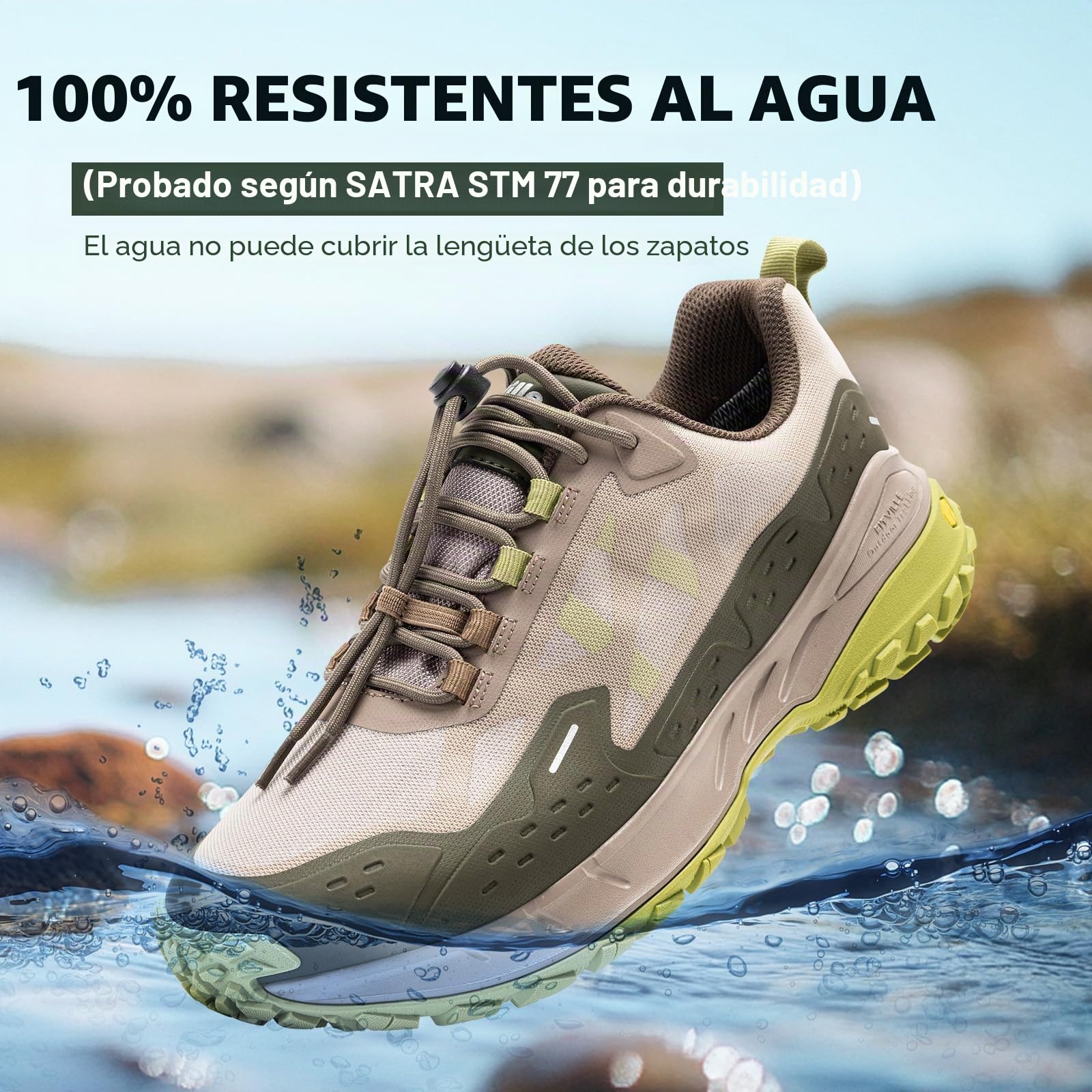 FitVille Extra Anchos Zapatillas de Senderismo Hombre Impermeables Antideslizantes Zapatos de Trekking de Montaña Calzado Deportivo para Caminar y Exteriores