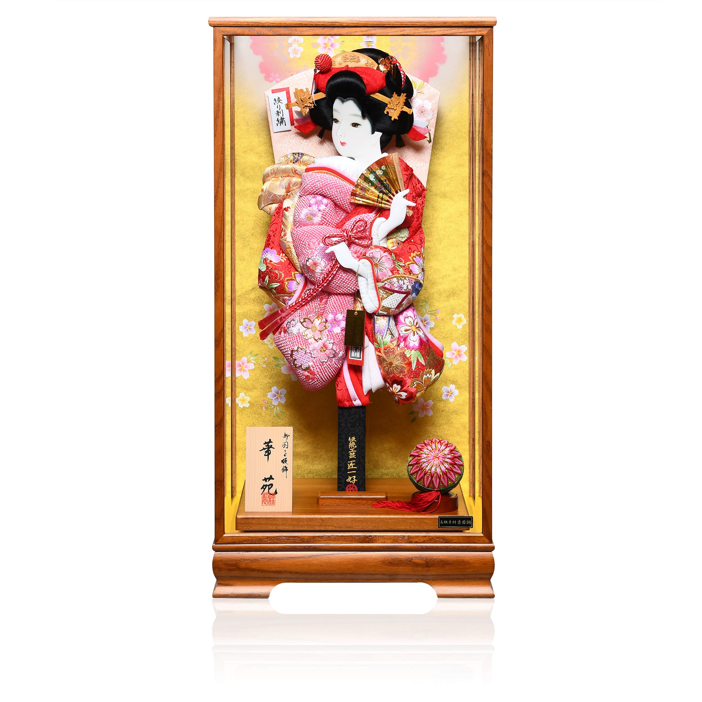 Amazon | 【匠一好羽子板】【羽子板】20号華苑：正絹絞り金彩桜刺繍