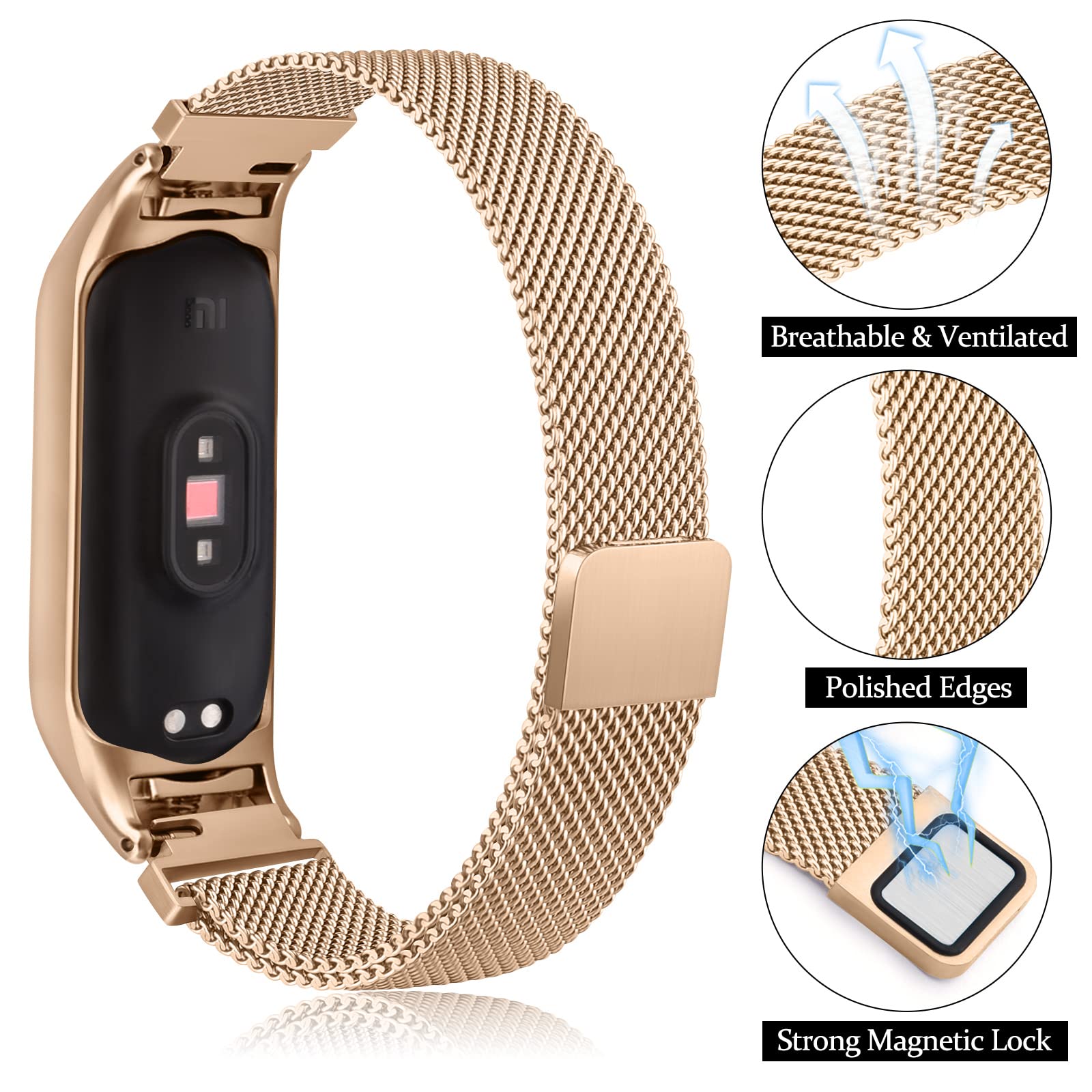 Per Xiaomi Mi Band 5 cinturino in metallo in acciaio inossidabile per Xiaomi Mi band 4 6 cinturino di ricambio cinturino Mi Band 3 6 cinturini  1511