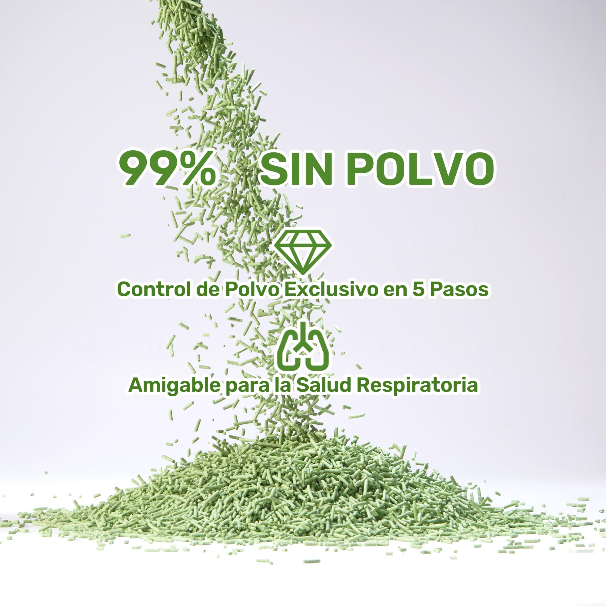 FUKUMARU Arena de Tofu para Gatos 10.8kg - Arena Aglomerante, Control de Olores, Aroma de Té Verde, Sin Polvo