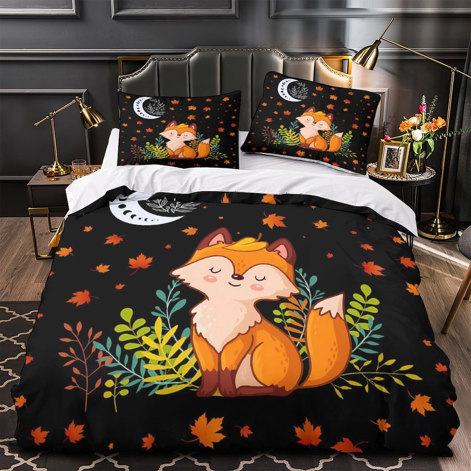 Housse de couette éléphant 220x240 cm king size en microfibre avec taies