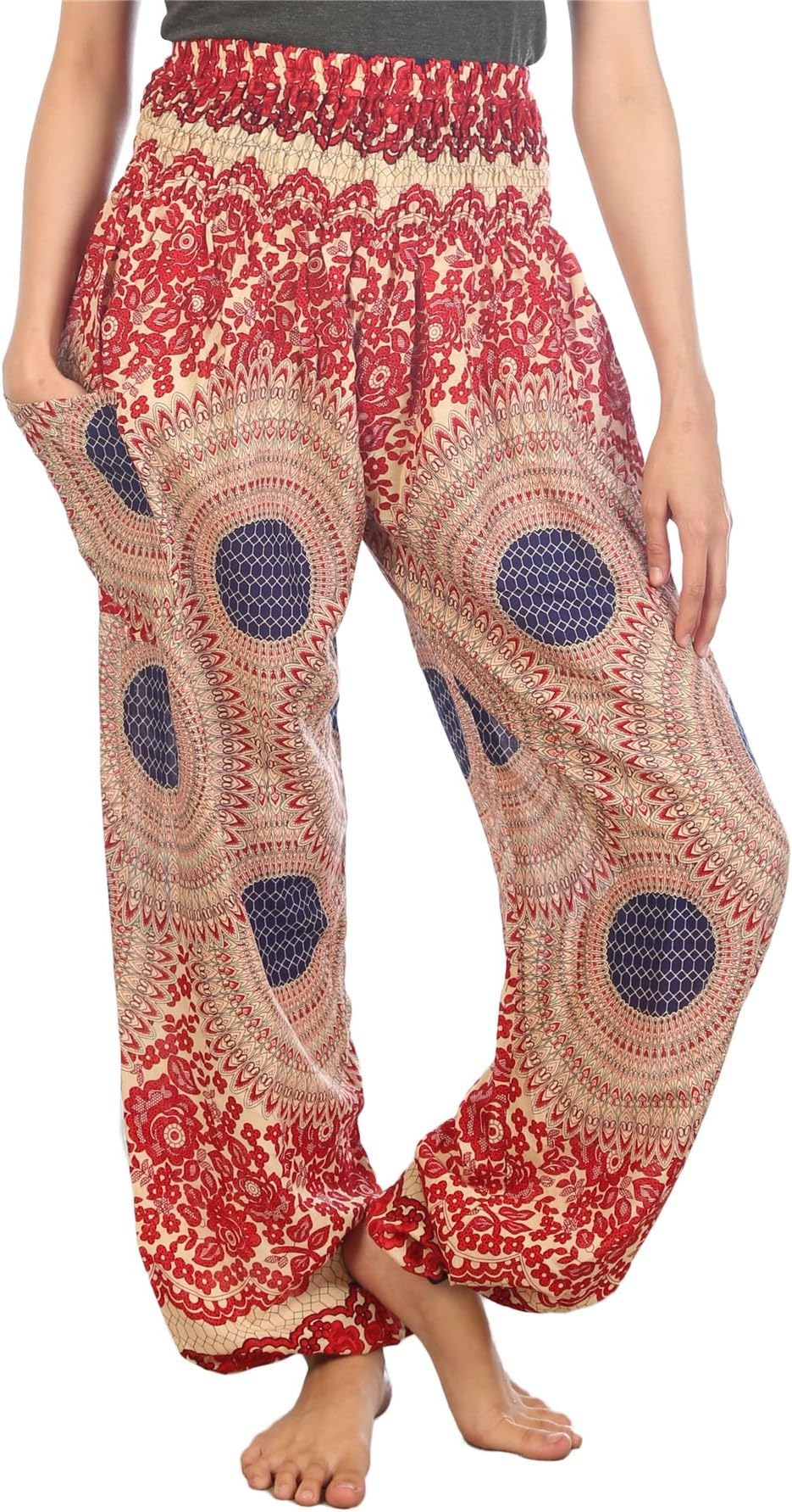 LofbazHarem Pants for Women Yoga Boho Hippie Clothing Womens Palazzo Bohemian Pajama Trousers Beach Indian Gypsy Genie Clothes