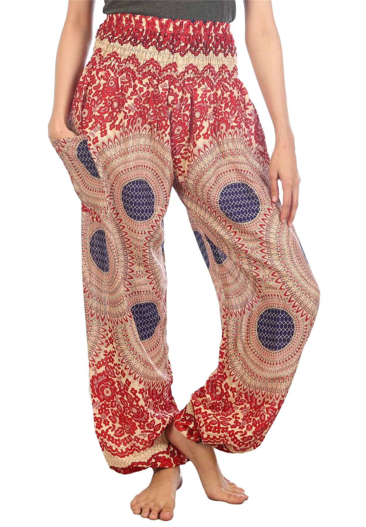 LofbazHarem Pants for Women Yoga Boho Hippie Clothing Womens Palazzo Bohemian Pajama Trousers Beach Indian Gypsy Genie Clothes