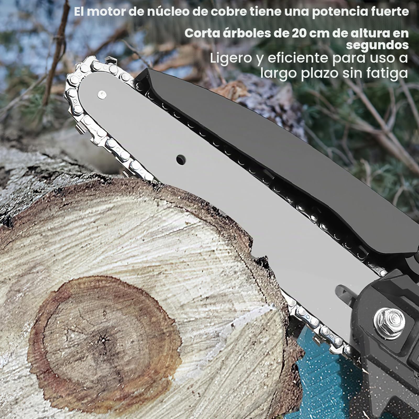 Motosierra Telescopica 6 Pulgadas,Tijeras De Podar Eléctricas,4 En 1 Kit De Herramientas Con 2 * 7500 Mah Baterías,Adecuado Para Podar Ramas,600W (Tijeras de podar + pértiga extensible+Motosierra)