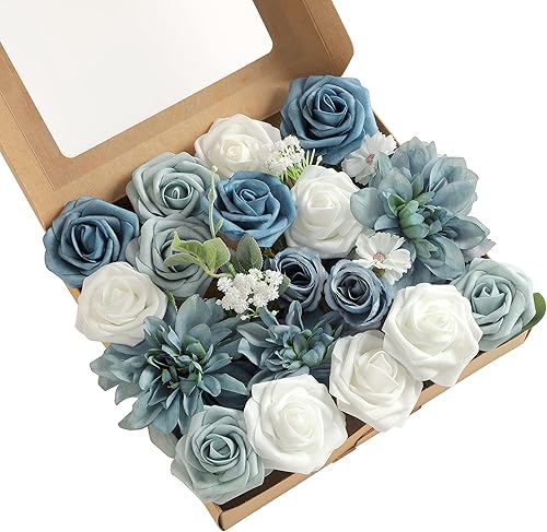 Combo de flores artificiales, flores falsas para mesas de bricolaje, centros de mesa, baby shower, despedida de soltera, arreglos de ramo de boda,