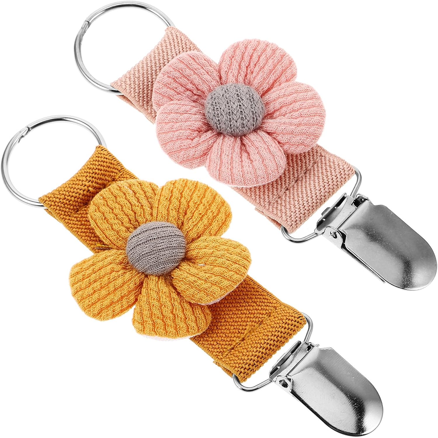 2pcs Travel Hat Clip Floral Yellow Iron Polyester Cap Holder