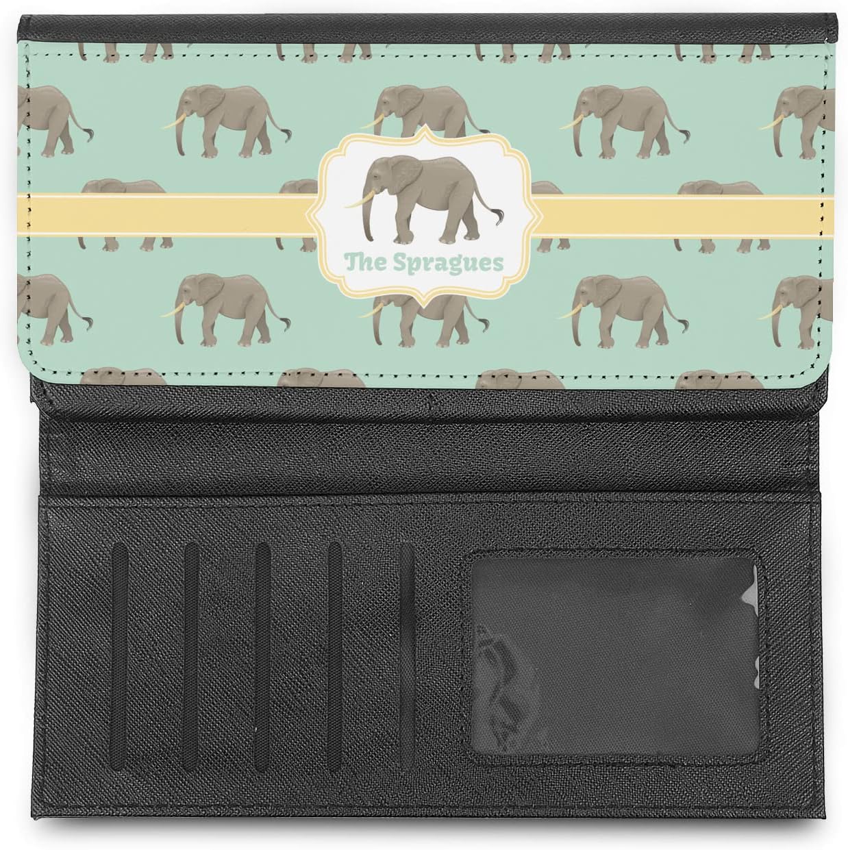 RNK Shops Personalized Elephant Leatherette Ladies Wallet