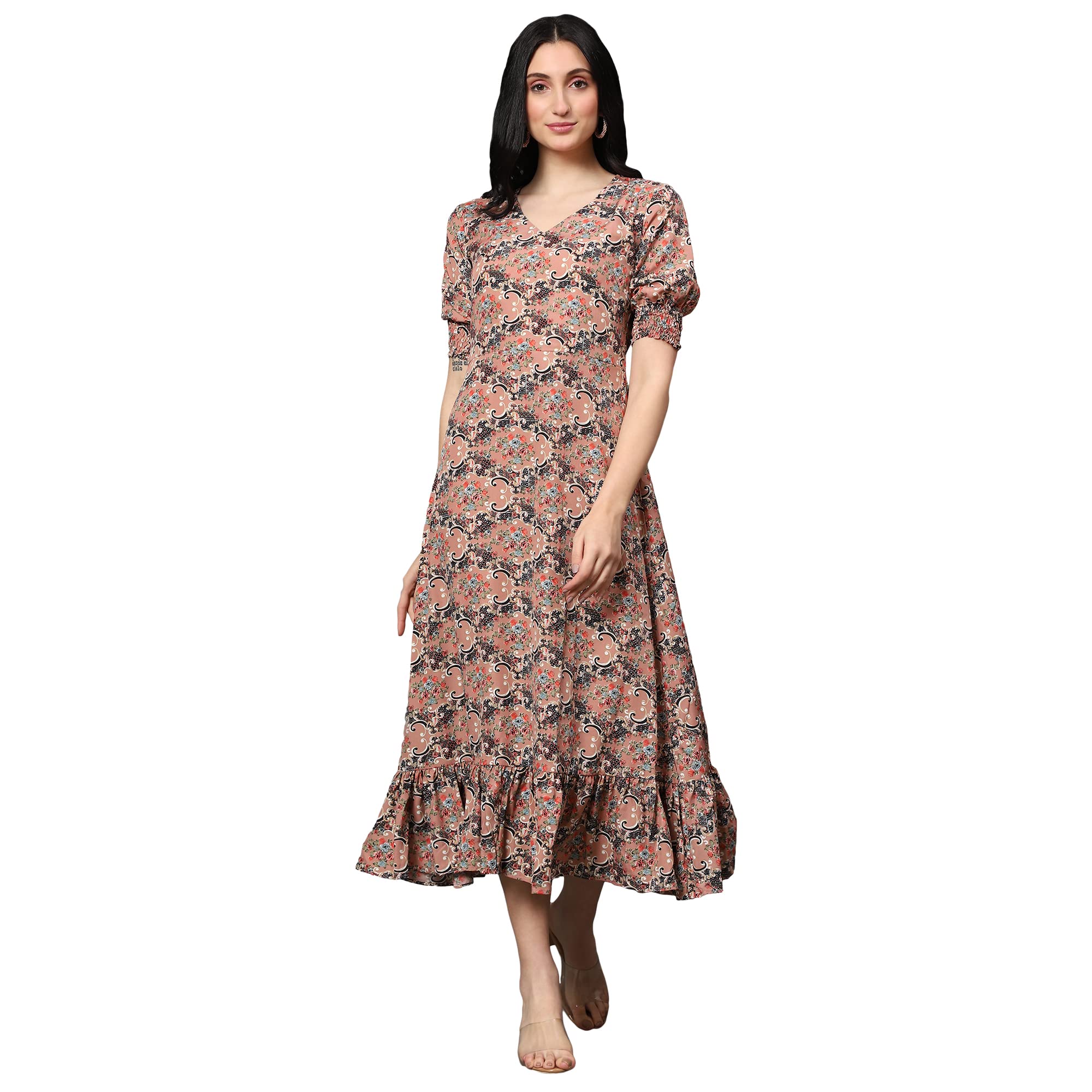 Vaani CreationWomen's Midi Pleated Dress