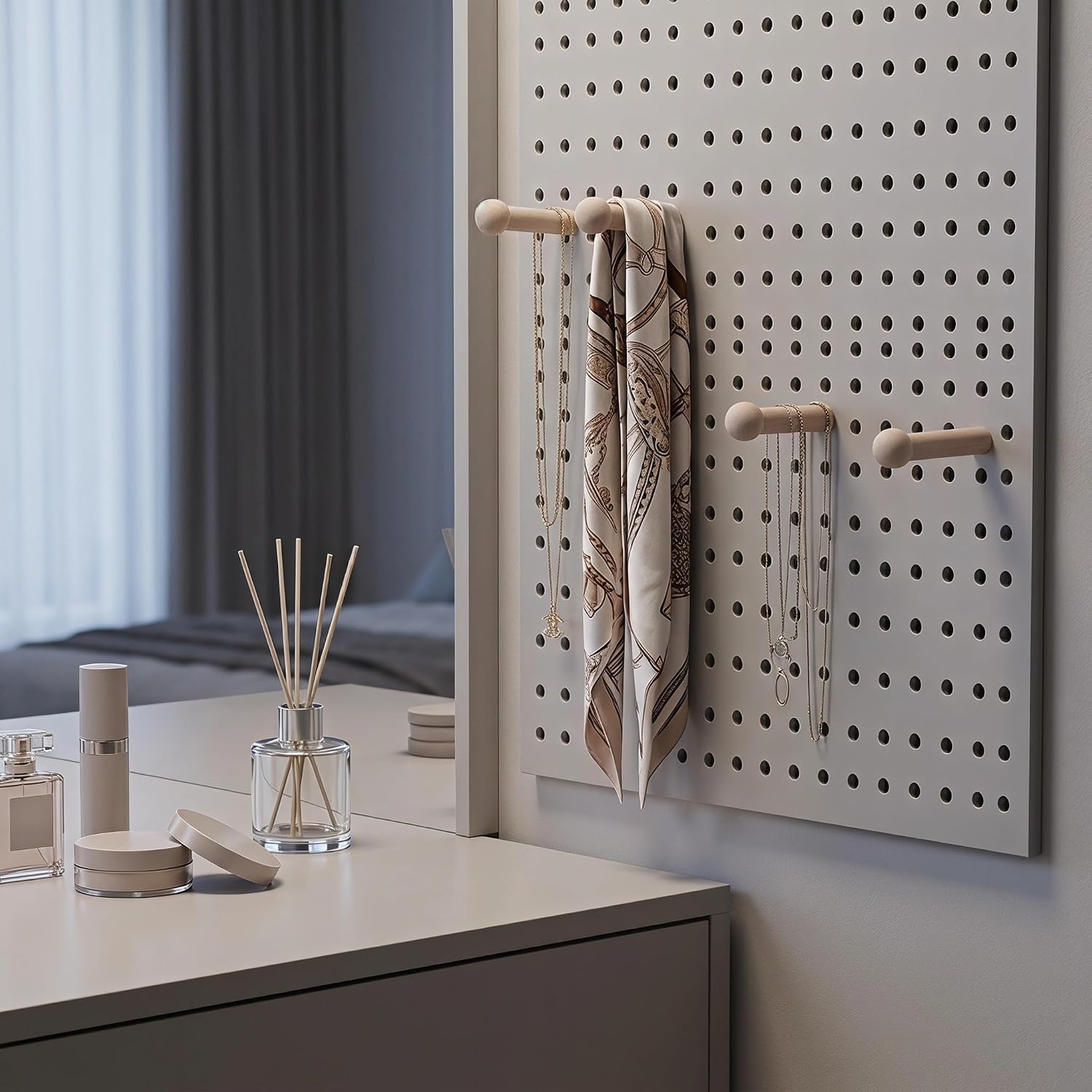 8pcs Unfinished Wood Peg Hooks for Pegboard, Wall Mount DIY Storage image 5