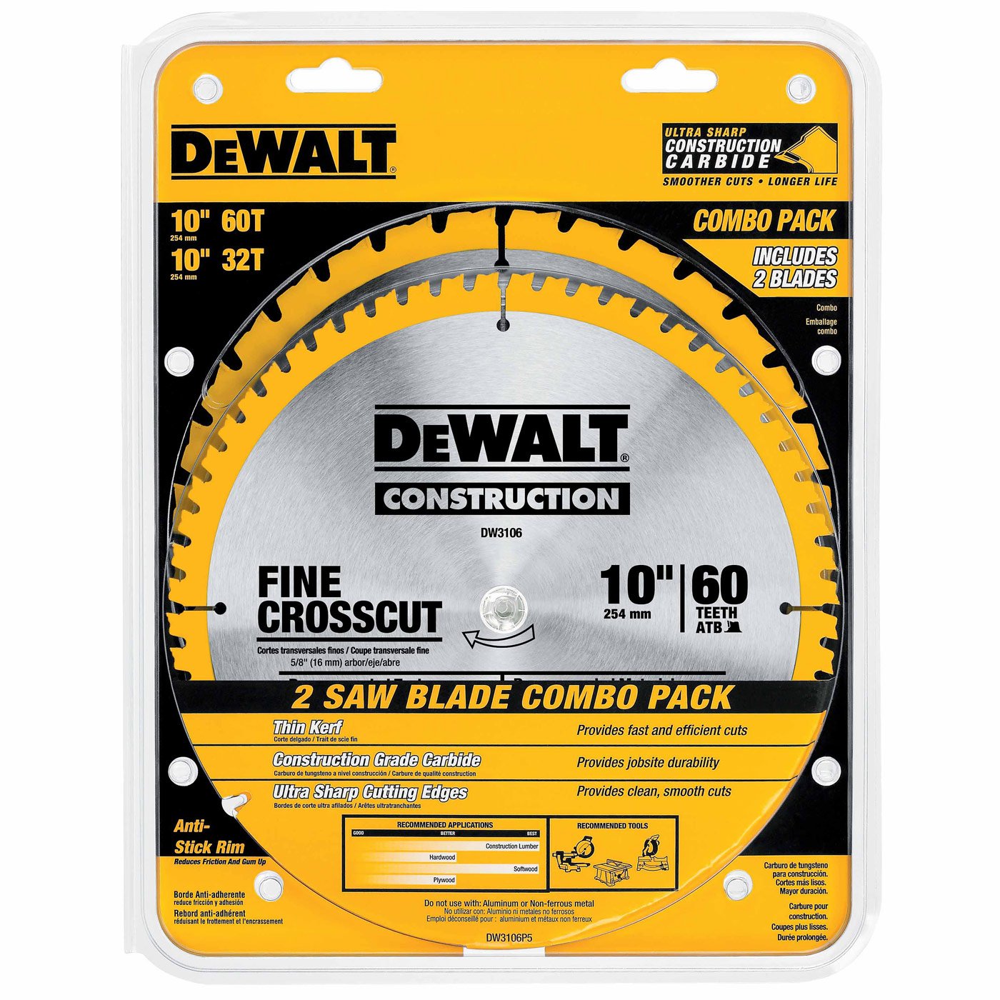 DEWALT 10-Inch Miter Saw Blades/Table Saw Blades