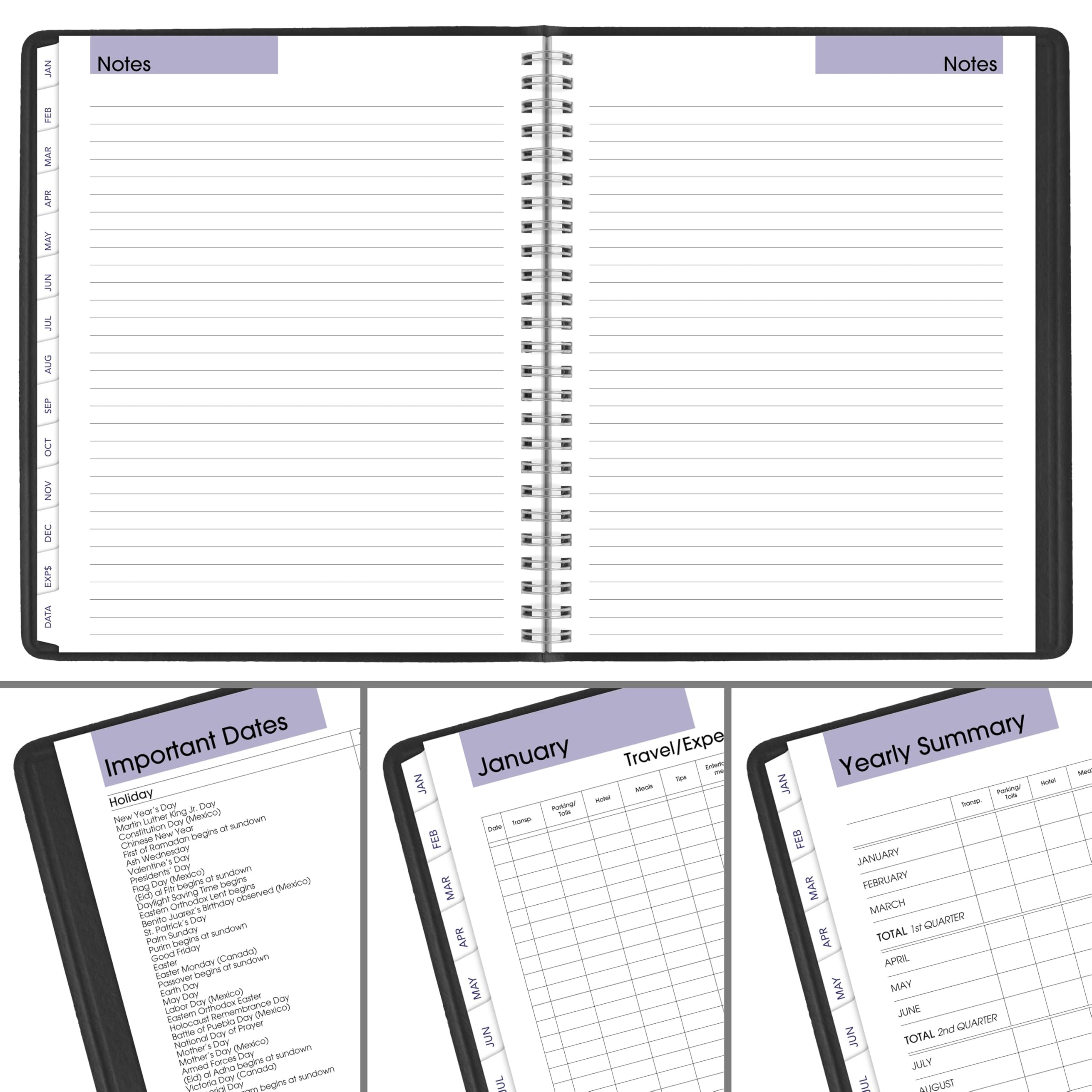 AT-A-GLANCE Agenda 2027 recargable, semanal y mensual, 7.5 x 9.25 pulgadas, ejecutiva, DayMinder, color negro (G5450027)