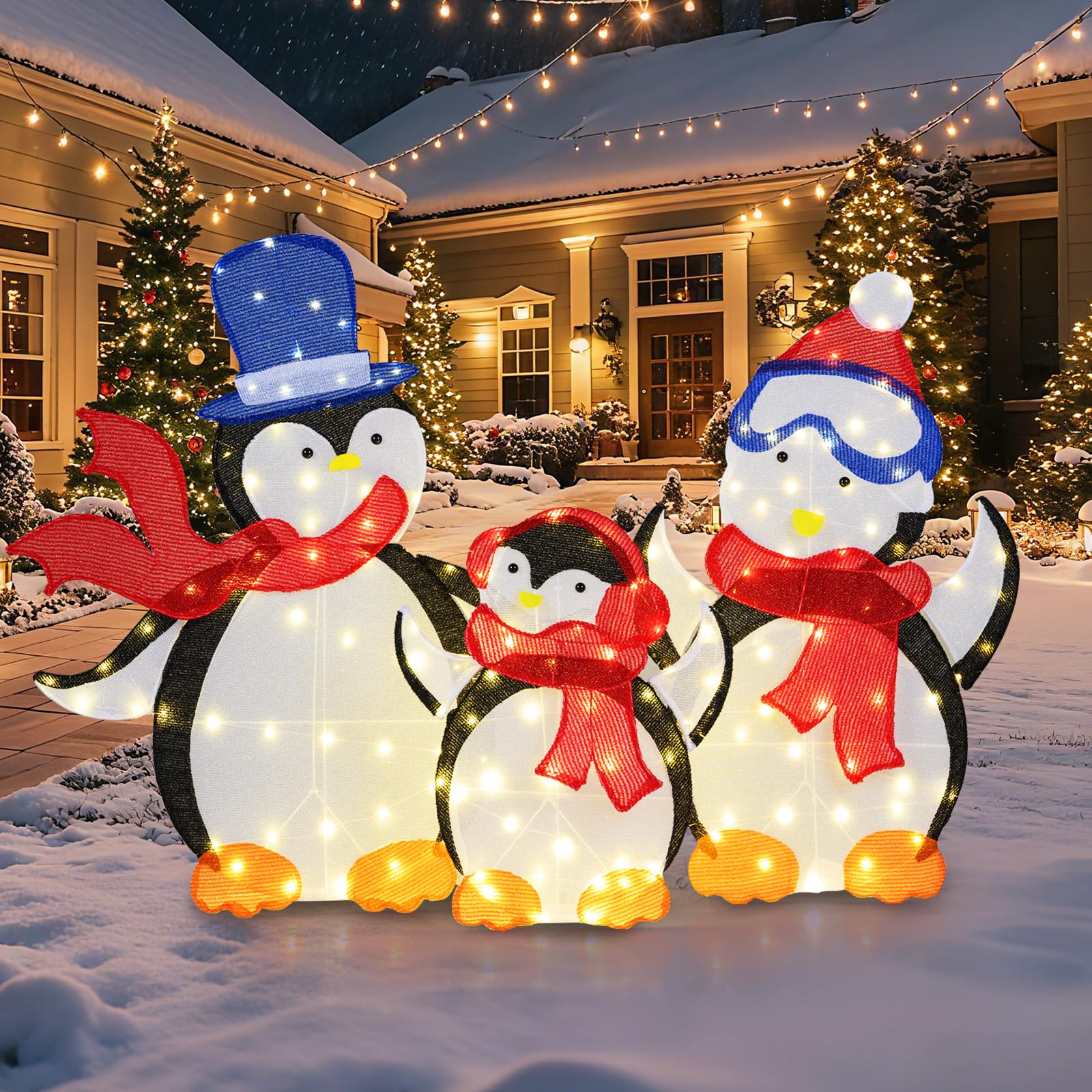Amazon.com: Tangkula 3-Piece Christmas Lighted Penguin Family Set