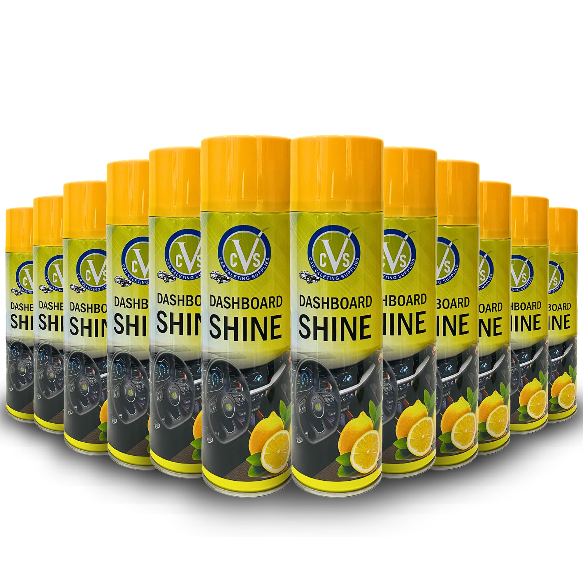 CVS Dashboard Shine - Spray in silicone lucidante: pulisce, lucida e protegge gli interni dell'auto, ripristina la lucentezza, rimuove sporco, polvere e residui, profumo di limone, 500 ml, confezione