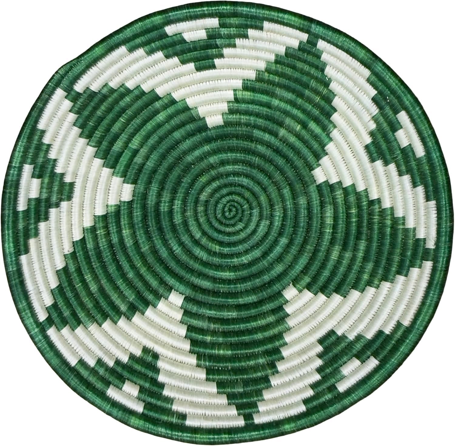 Handwoven African Basket Handmade sisal Fruit Bowl Wall Hanging decorative Baskets for Home Living Room Kitchen Centerpiece Zen Designs Arts and Crafts (Black Natural Floral, 8in diameter)